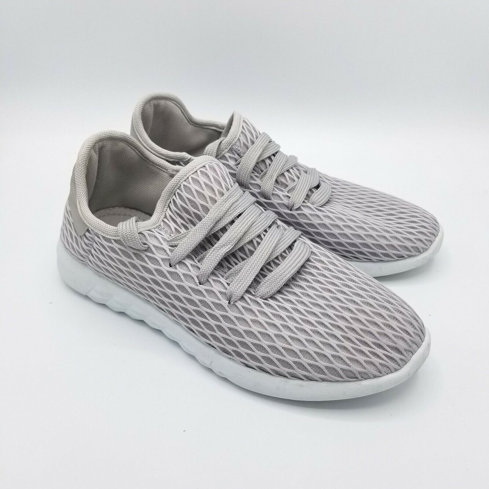 NWOT Sole Mates Women's Sz 7 Grey Mesh Diamond Knit Casual Sneakers Lightweight
